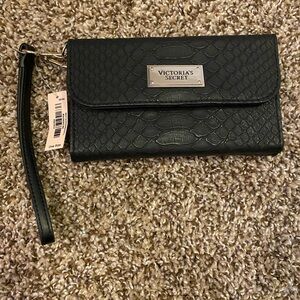 New Victoria's Secret Black Embossed wristlet wallet